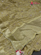 Green Pure Tissue Silk Zari Embroidery Saree for Festive Celebration | Artisan Edit