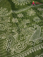 Green Pure Upada Silk Bandhani Chunri Saree for Mehendi Ceremony | Fashion Edit