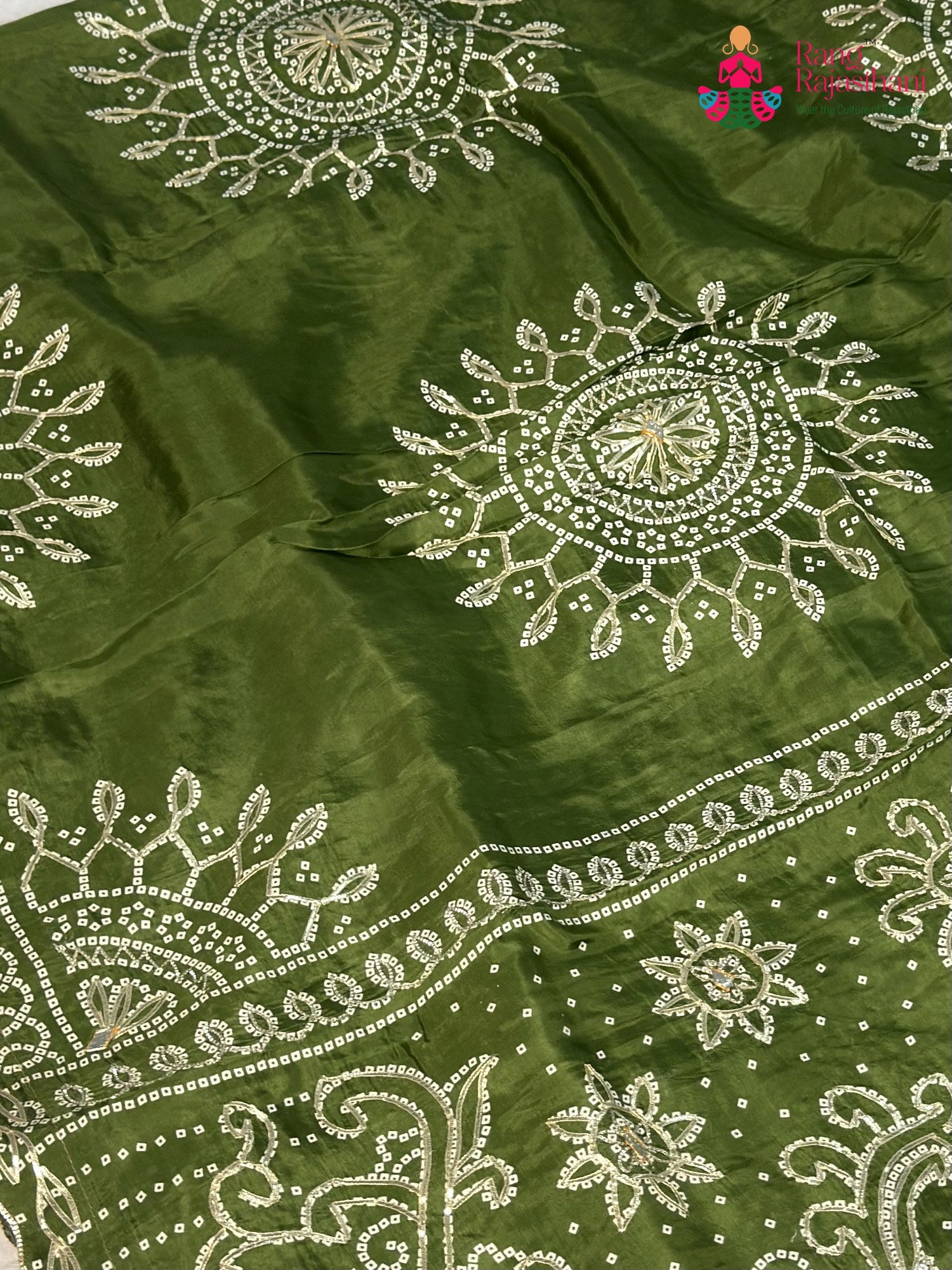 Green Pure Upada Silk Bandhani Chunri Saree for Mehendi Ceremony | Fashion Edit