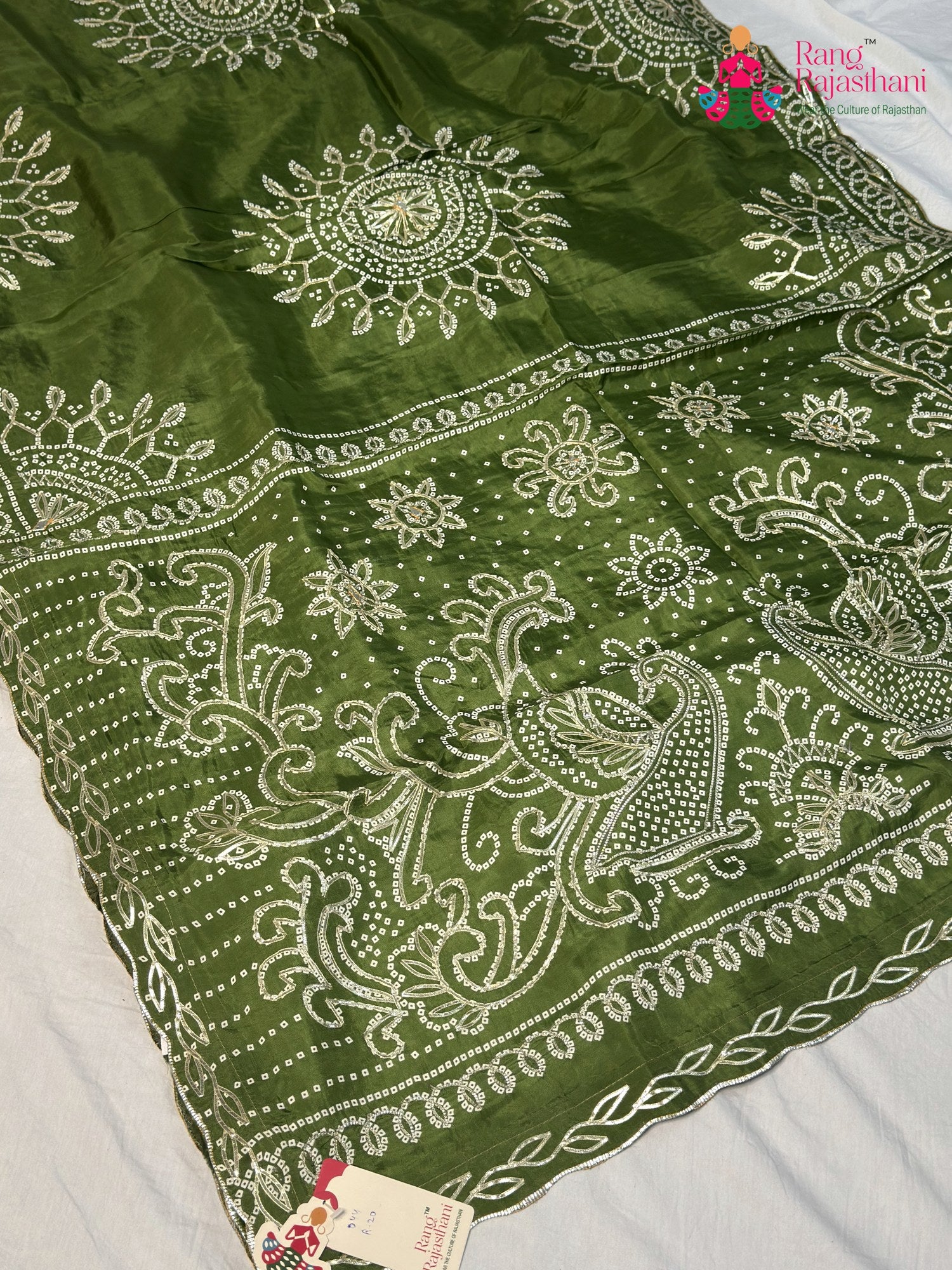 Green Pure Upada Silk Bandhani Chunri Saree for Mehendi Ceremony | Fashion Edit