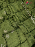 Green Pure Upada Silk Bandhani Chunri Saree for Mehendi Ceremony | Fashion Edit
