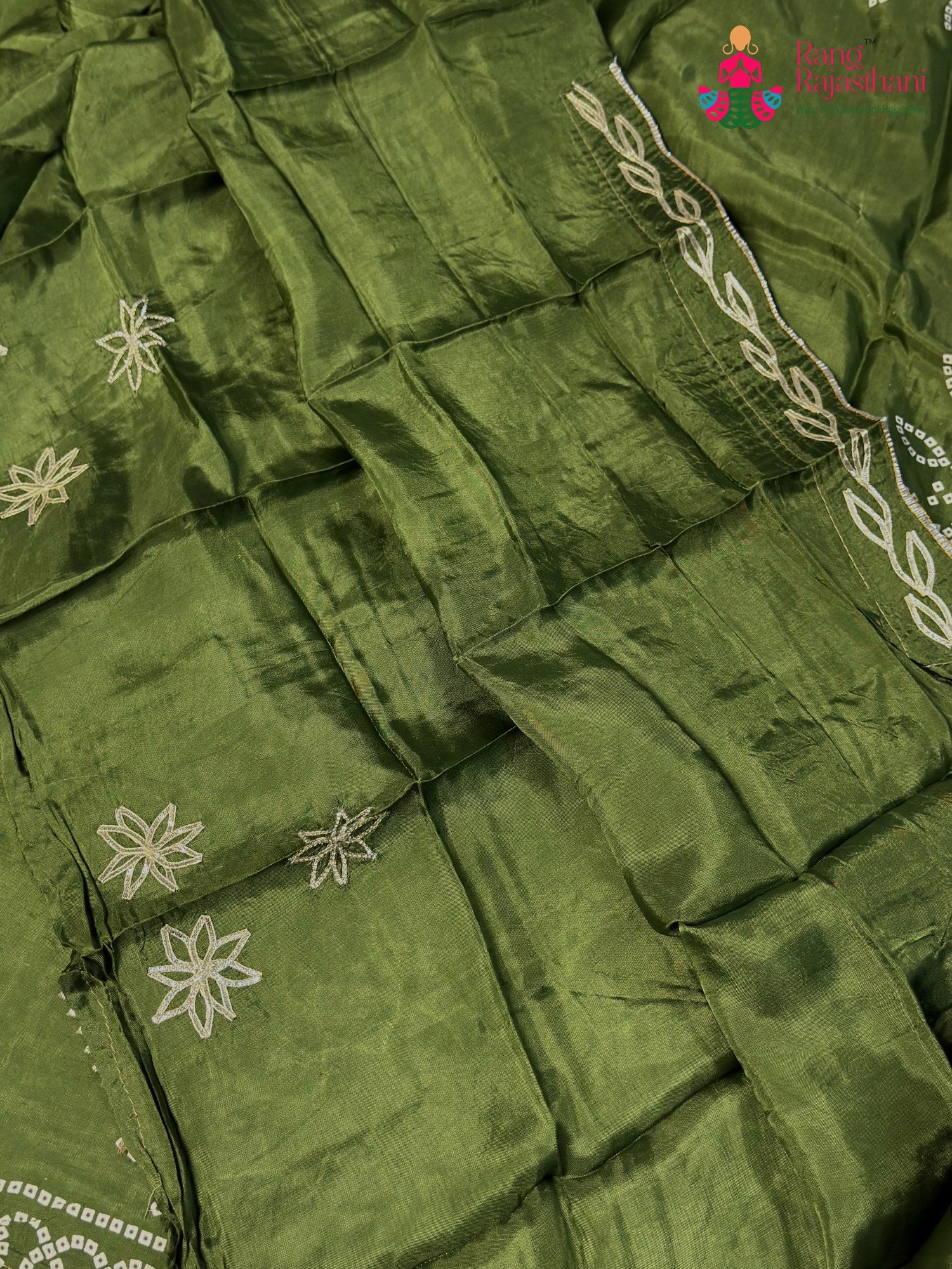 Green Pure Upada Silk Bandhani Chunri Saree for Mehendi Ceremony | Fashion Edit