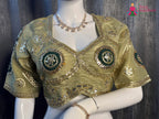 Green Pure Upada Silk Gota Patti Blouse for Wedding Guest | Designer Pick
