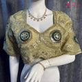 Green Pure Upada Silk Gota Patti Blouse for Wedding Guest | Designer Pick