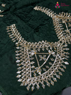 complete look of green pure upada silk gota patti blouse 3805