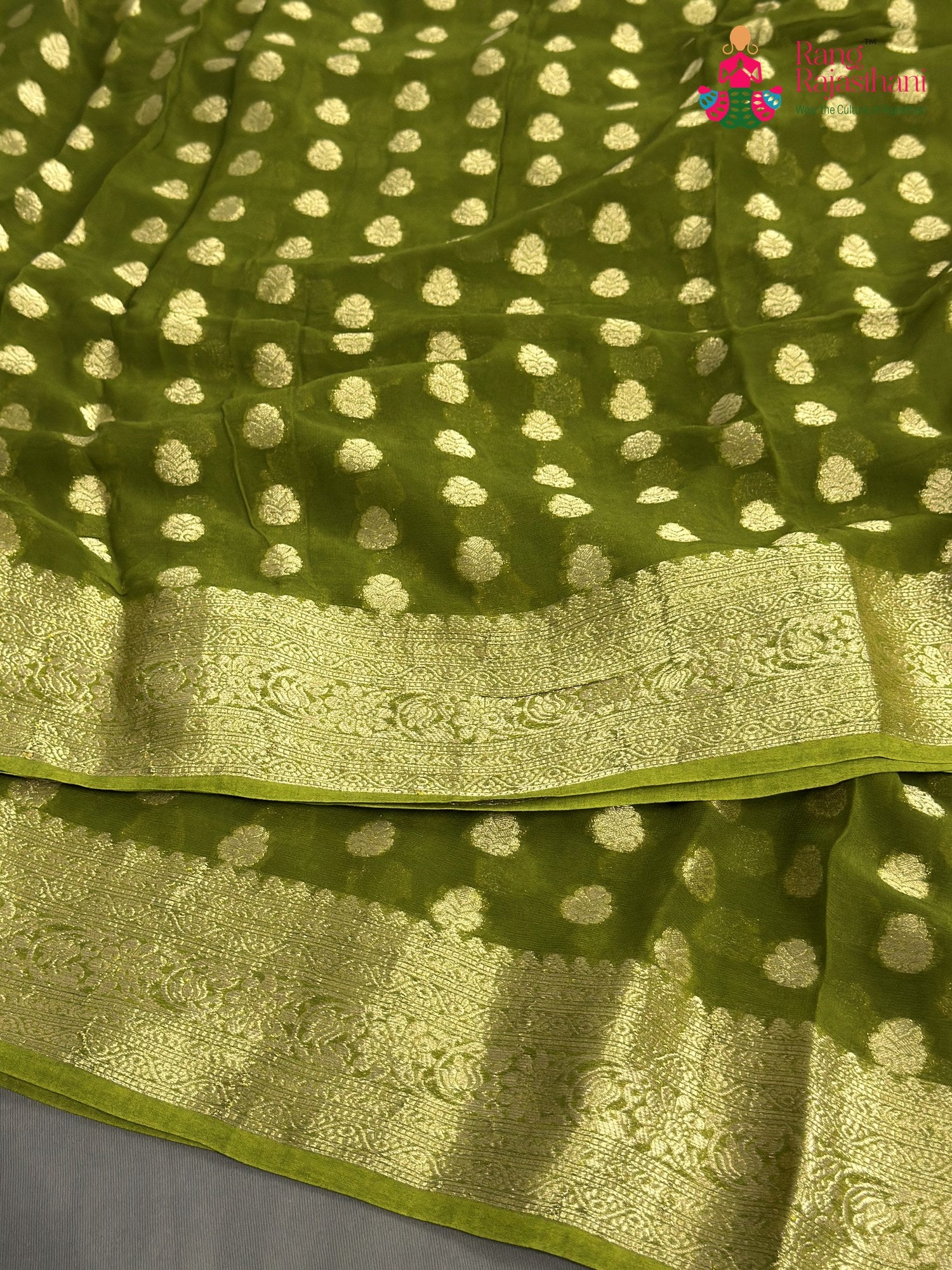 Green Soft Georgette Banarasi Zari Weave Saree for Mehendi Ceremony | Elegant Pick