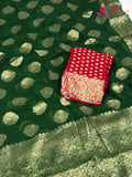 Green Soft Georgette Banarasi Zari Weave Saree for Mehendi Ceremony | Signature Pick