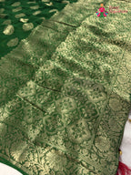 Green Soft Georgette Banarasi Zari Weave Saree for Mehendi Ceremony | Signature Pick