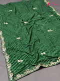 Green Soft Georgette Gota Patti Saree for Festive Celebration | Order Online