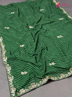 green soft georgette gota patti saree by Rang Rajasthani