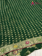 Green Soft Georgette Meenakari Zari Saree for Wedding Reception | Shop Online