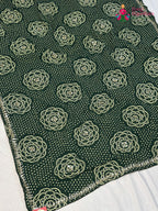 Green Synthetic Bandhani Chunri Saree for Mayra Ceremony | Easy Drape