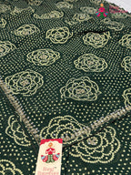 Green Synthetic Bandhani Chunri Saree for Mayra Ceremony | Easy Drape