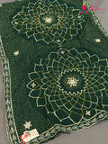 Green Synthetic Bandhani Chunri Saree for Mehendi Ceremony | Refined Edit