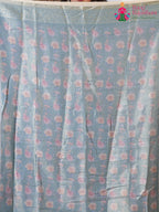 Gray Imported saree with Printed pleats view