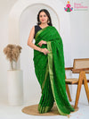 Emerald Green Pure HO Silk Graceful Work Saree : Lustrous Glamour