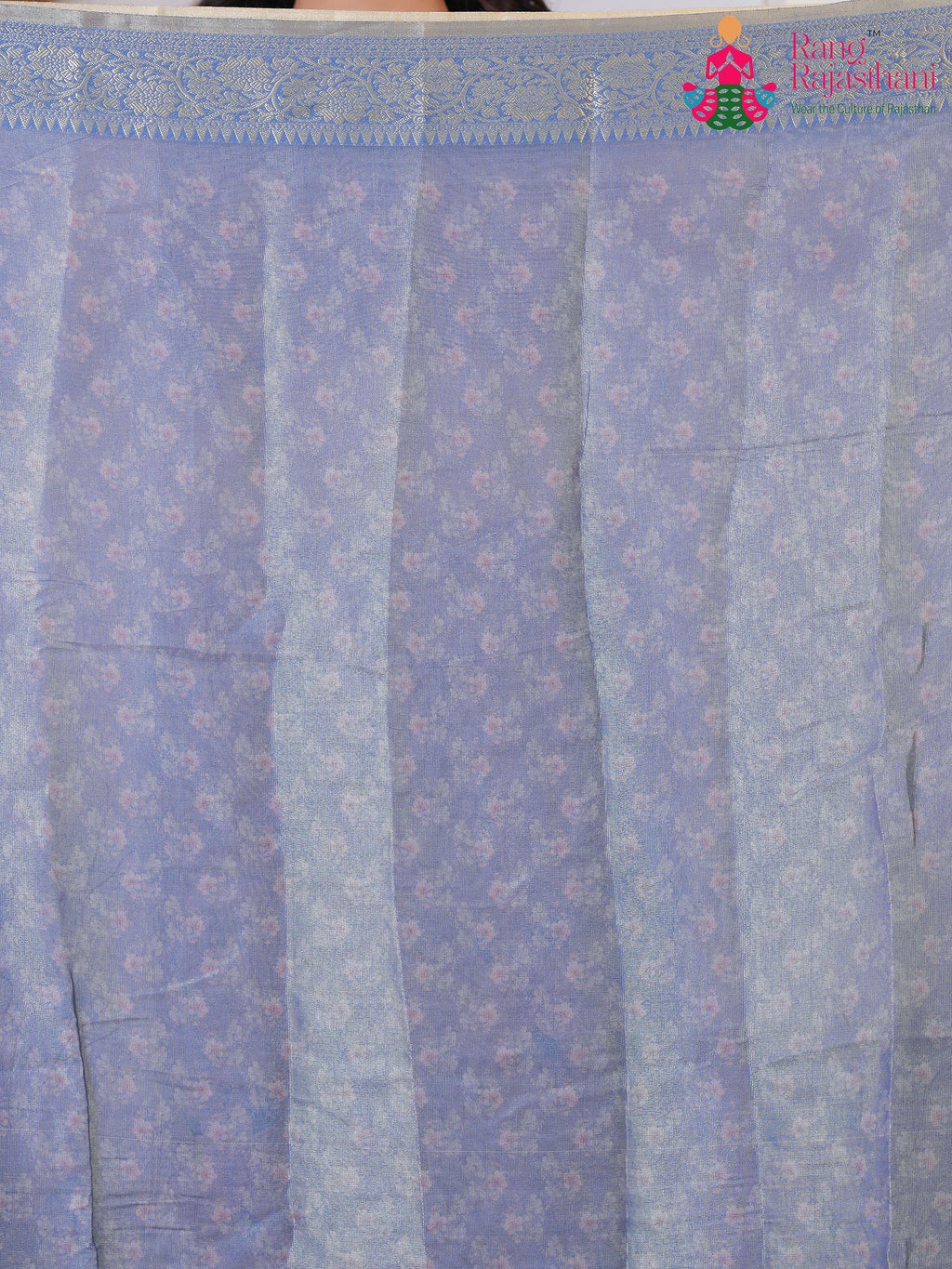 Gray Imported saree with Zari pleats view