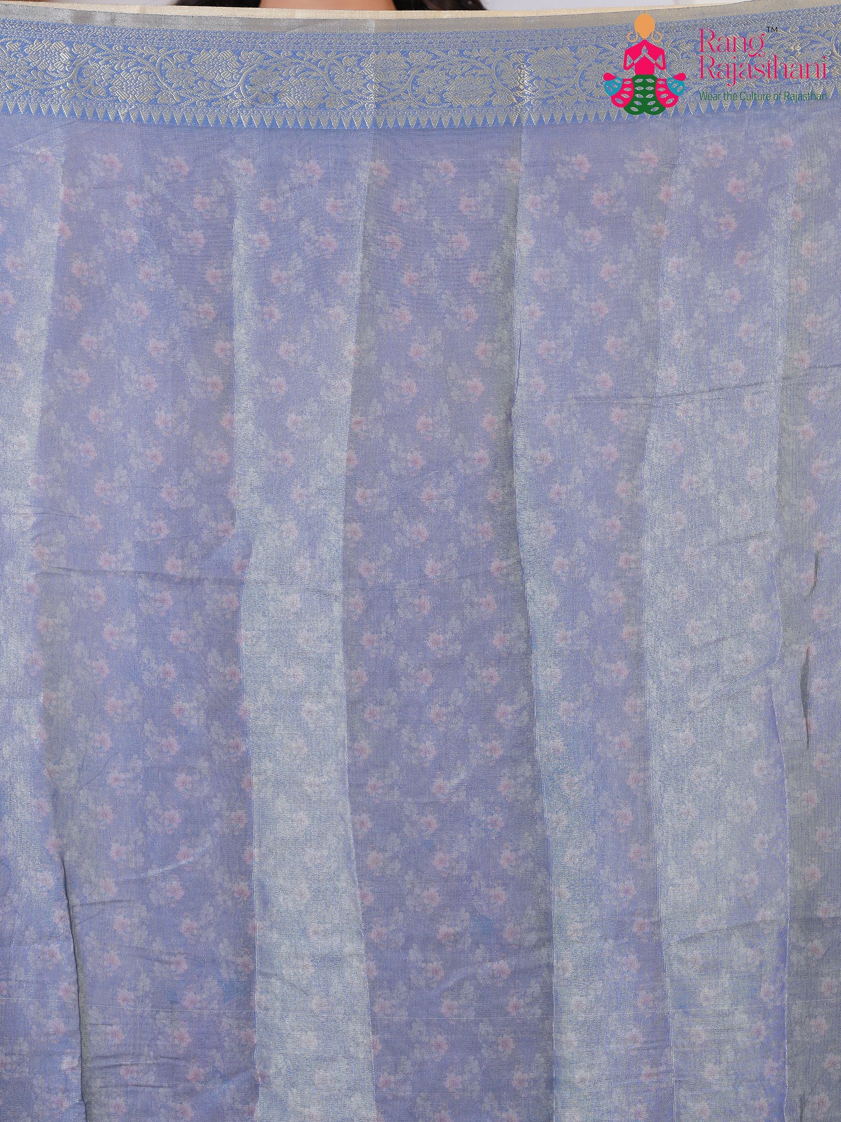 Gray Imported saree with Zari pleats view