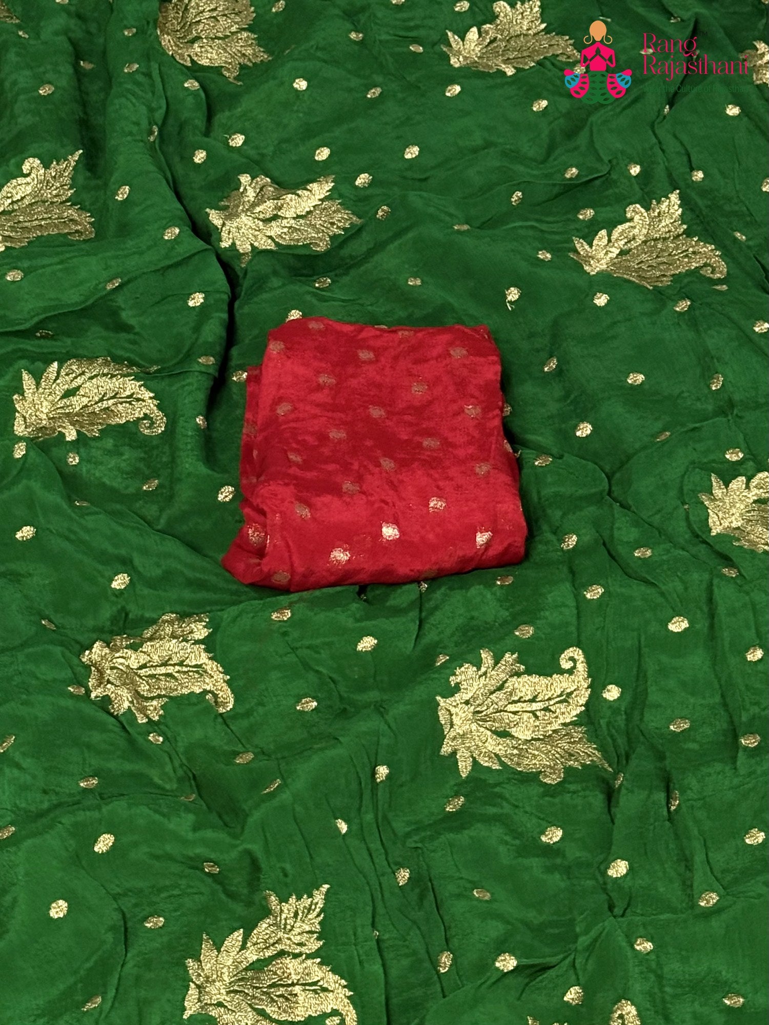 Green Chinnon Sequin Saree for Mehendi Ceremony | Reception Wear