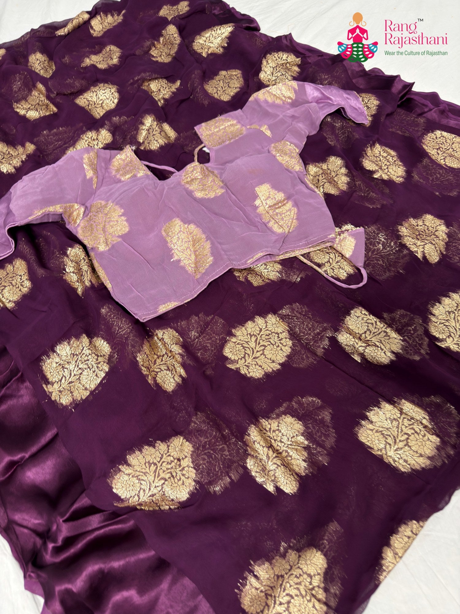 fabric texture of handcrafted wine fabric saree
