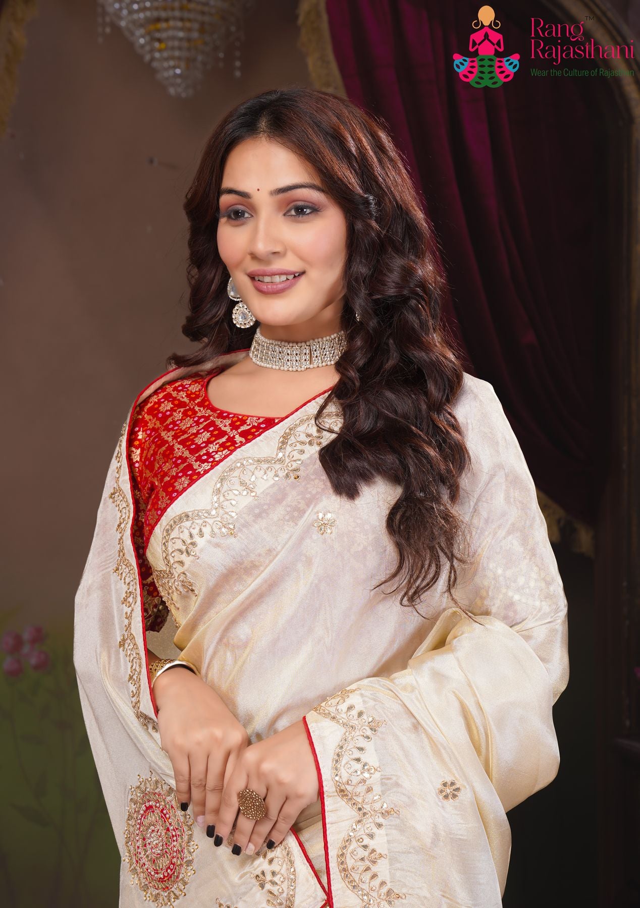 Chiku Silk Saree - Celebration Wear