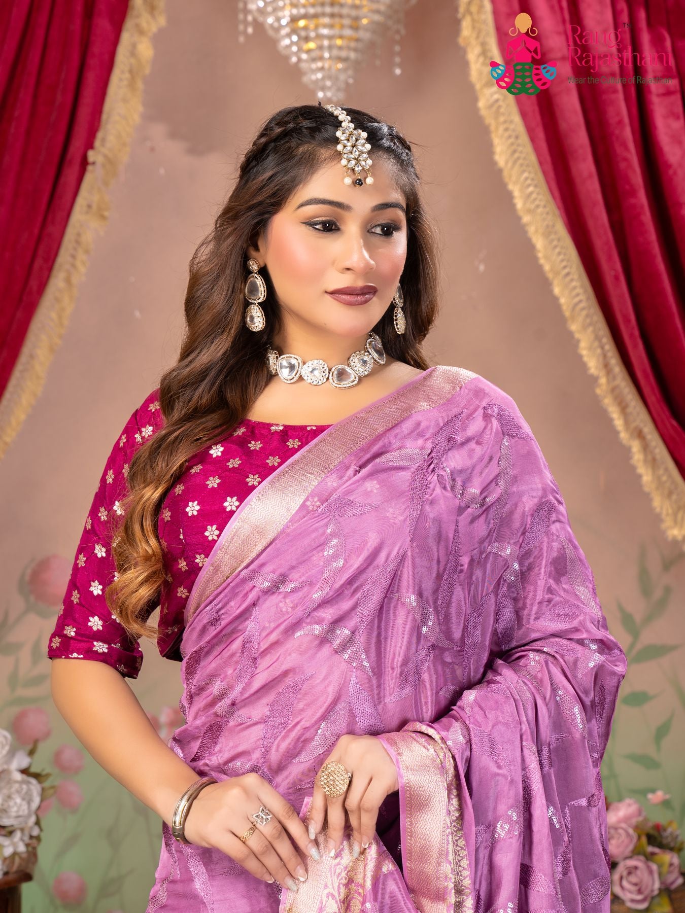 Graceful Gajari Chinnon Saree - Heritage Edit Party Wear