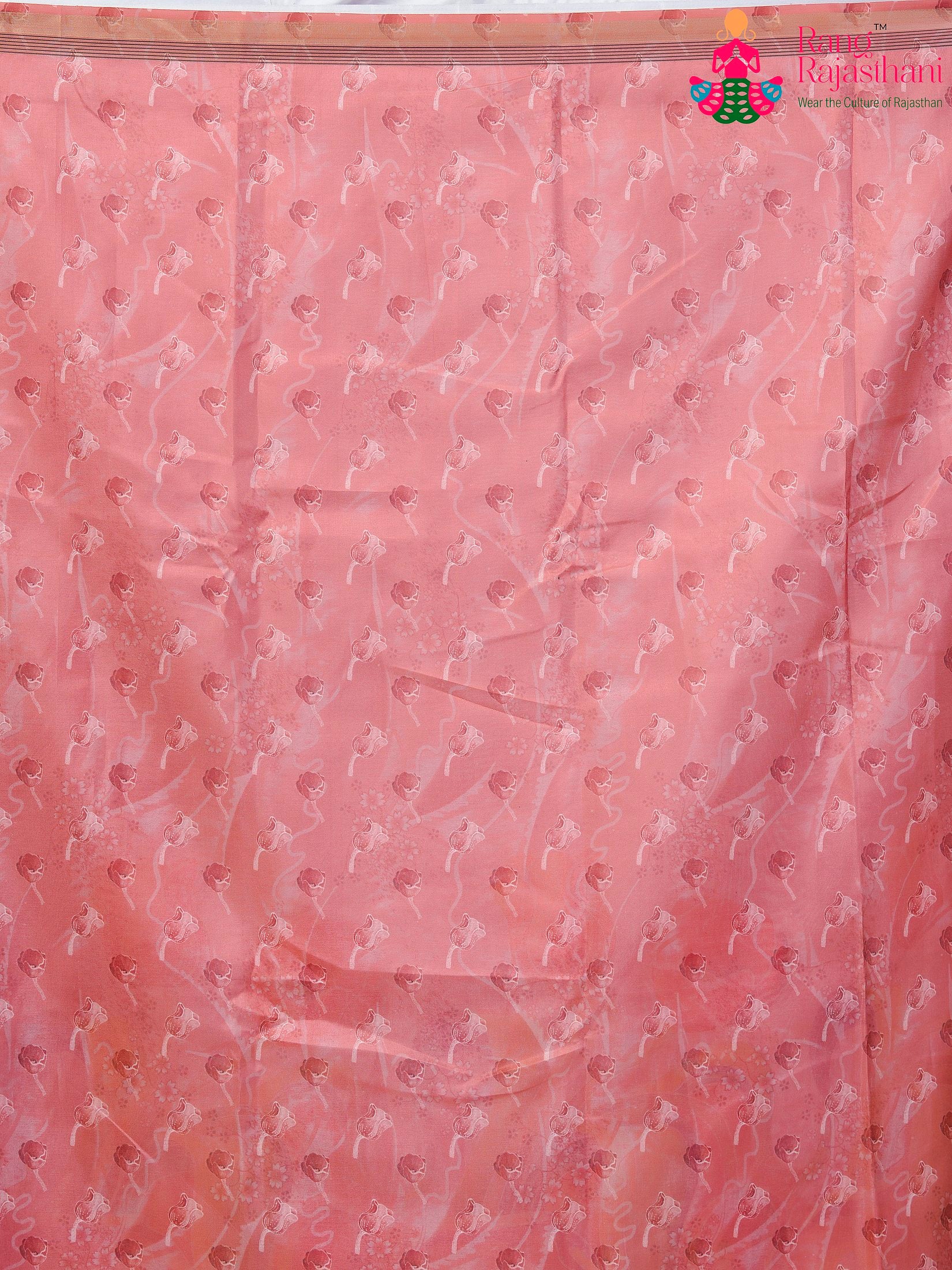 Lavender Imported saree with Printed pleats view