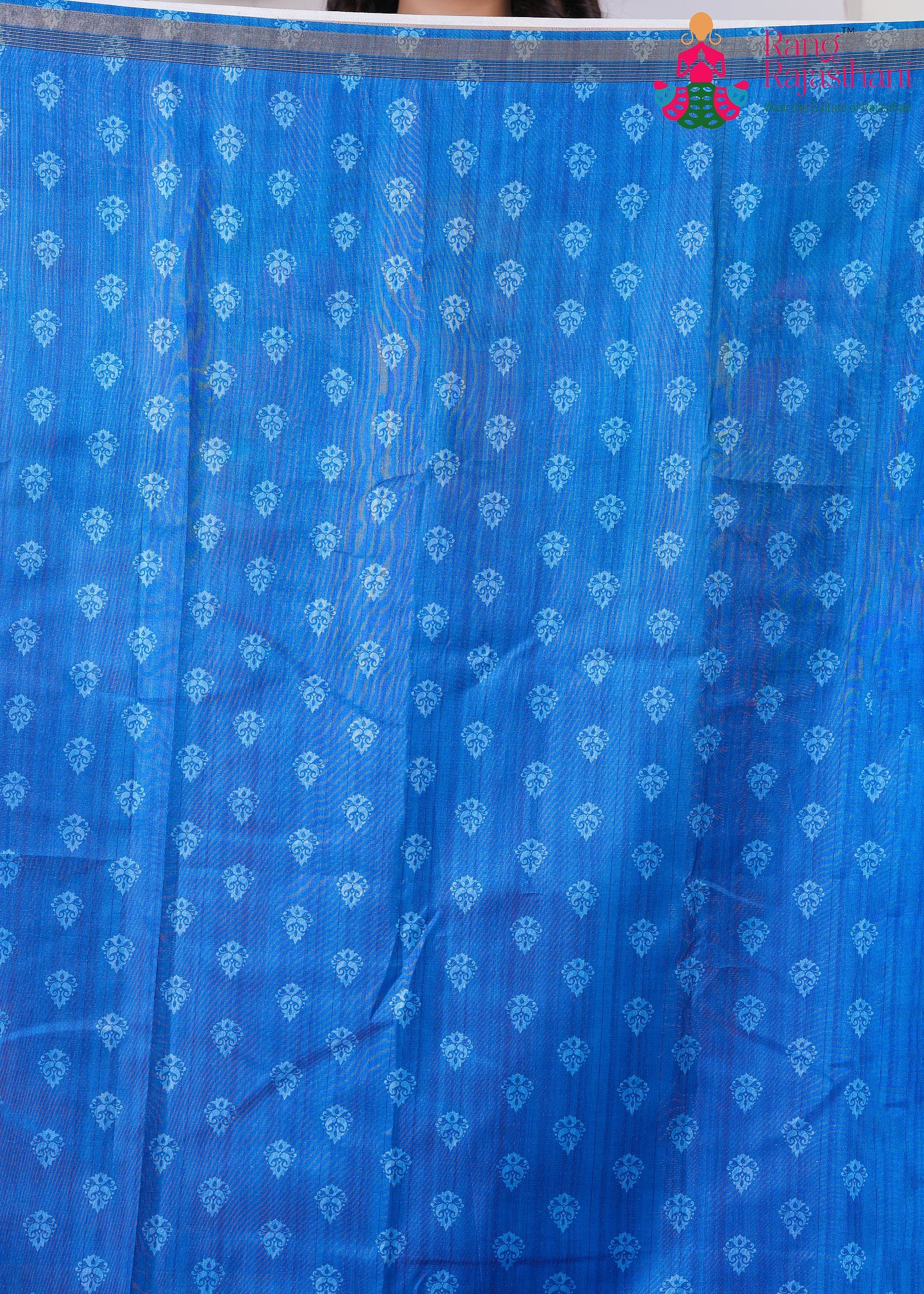 Lavender Imported saree with Printed pleats view