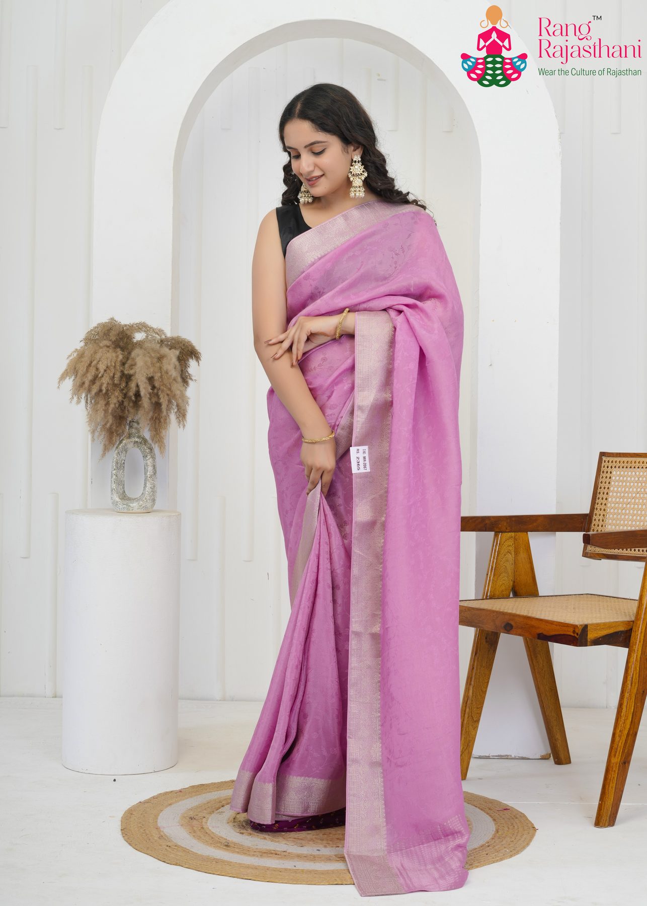 Lavender Jacquard Weave Premium Zari Saree : Soft Luxe