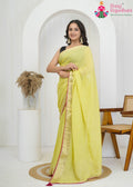 Pista Pure Chinon Saree : Soft Shine