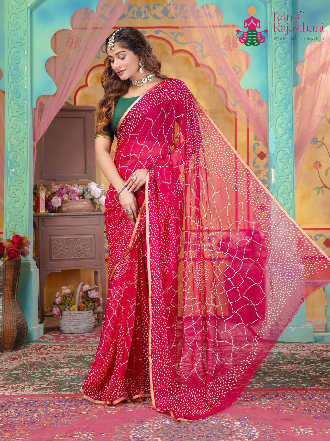 Rani Chiffon Saree - Signature Pick