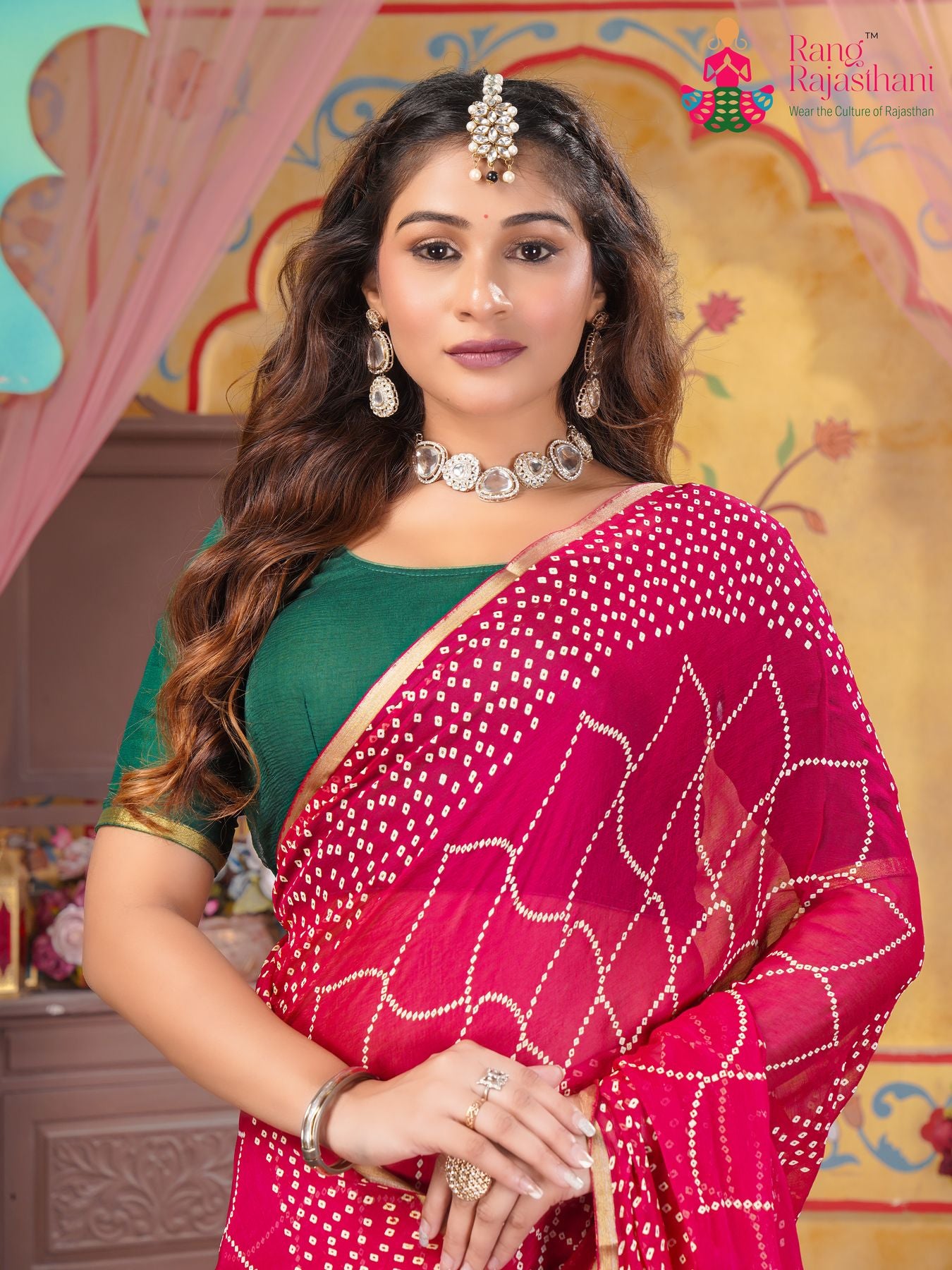 Rani Chiffon Saree - Signature Pick
