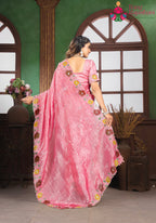 complete look of lightweight fabric saree 