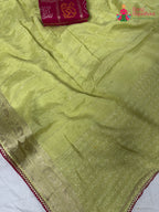 fabric texture of lightweight pista fabric saree