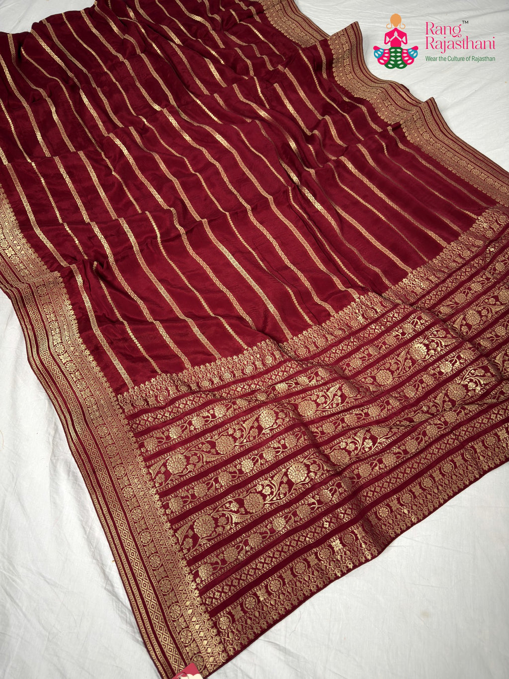 border detailing of luxury edit authentic pure chinon silk traditional banarasi zari 2531
