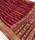 fabric texture of luxury edit authentic pure chinon silk traditional banarasi zari 2531