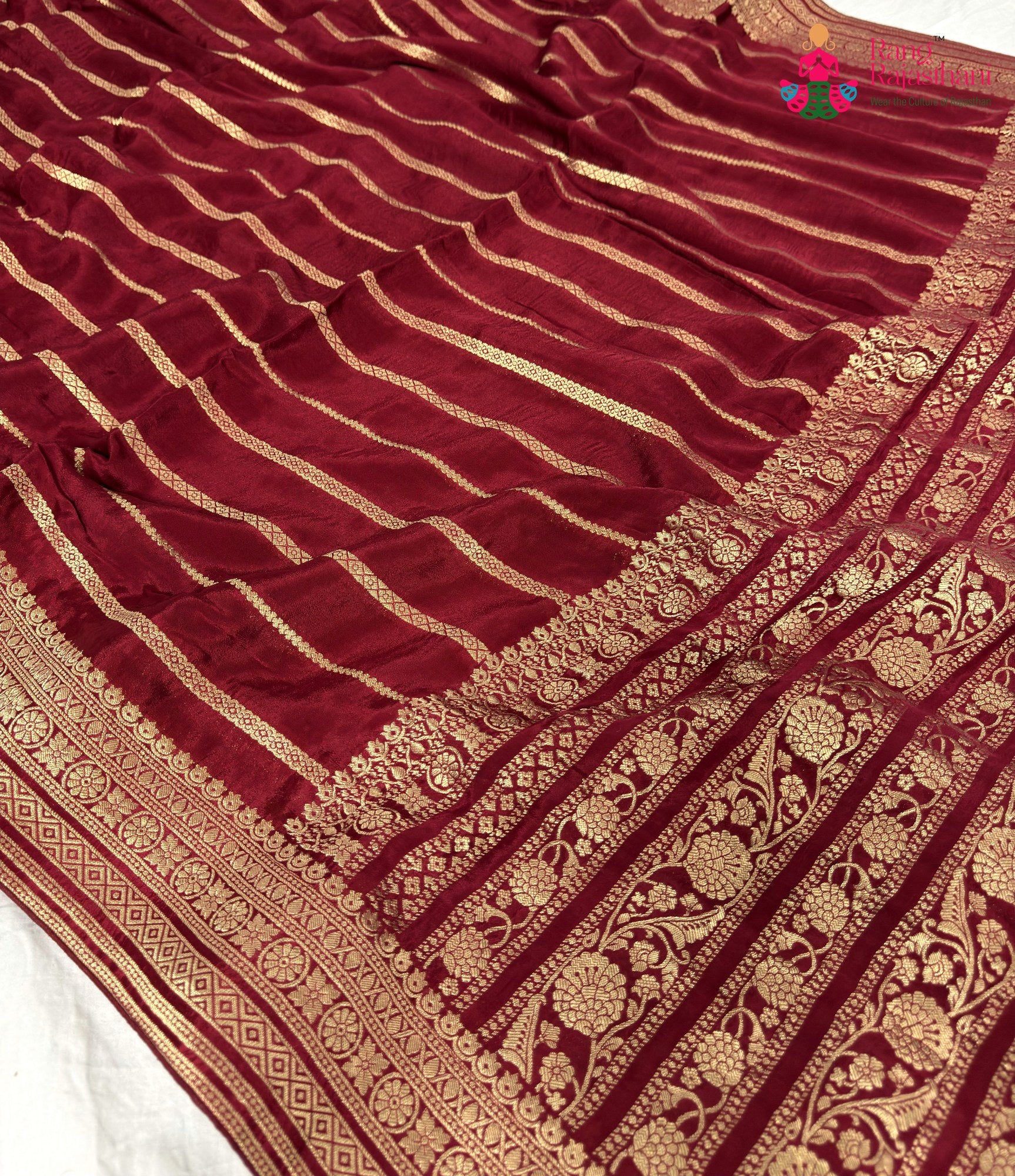 fabric texture of luxury edit authentic pure chinon silk traditional banarasi zari 2531
