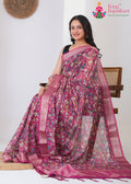 Pink Art Silk Printed Saree for Raksha Bandhan | Style Edit