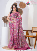 Onion Imported Party saree with Printed from Rang Rajasthani