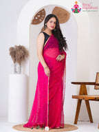 Rani PureChiffon saree with Mirror side drape view