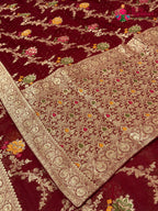Maroon Soft Georgette Meenakari Zari Saree for Wedding Reception | Shop Now