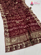 fabric texture of maroon pure modal silk khaddi saree