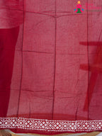 Maroon Cotton saree with Printed pleats view