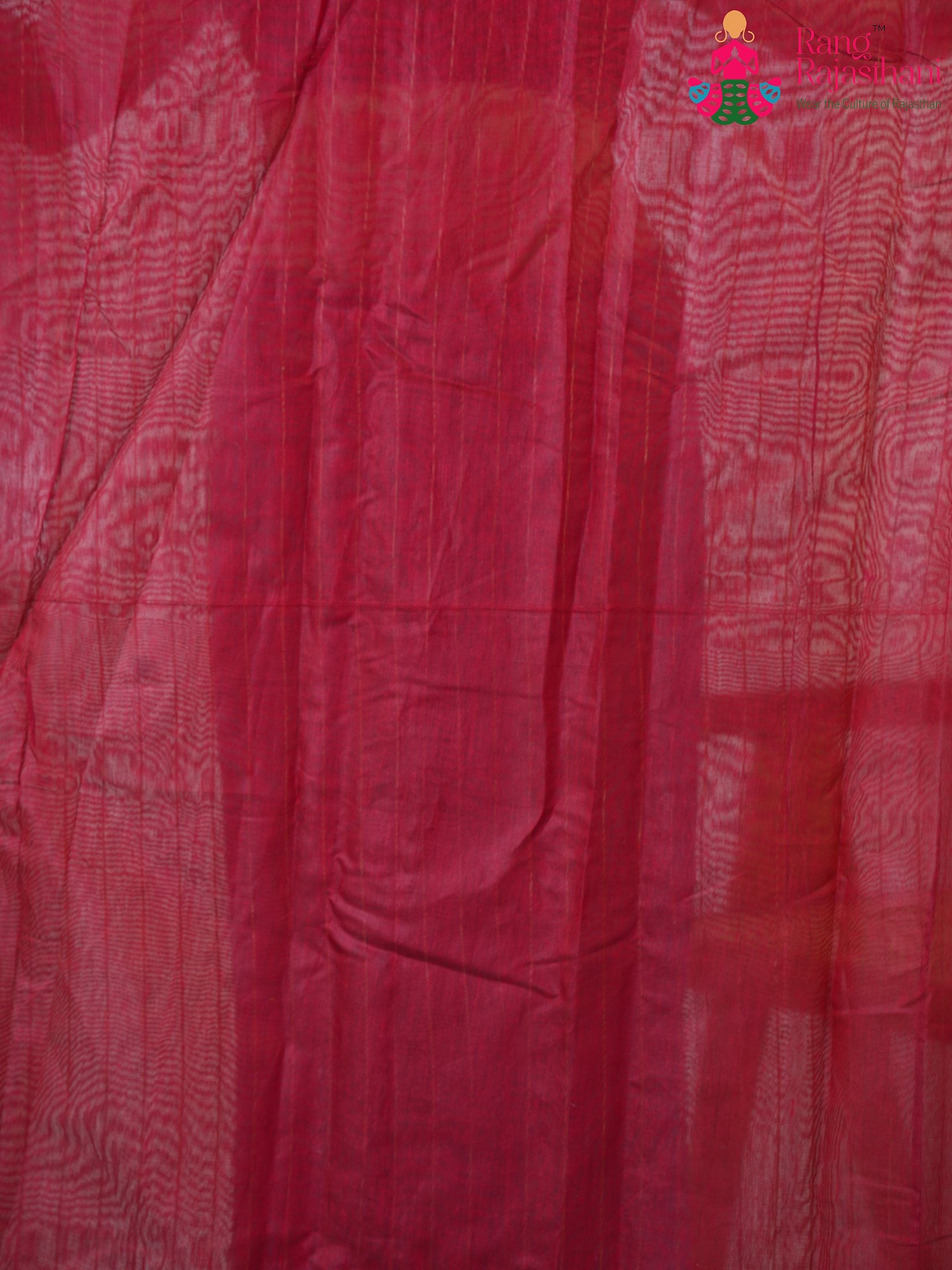 Maroon Cotton saree with Weaving pleats view