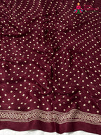 Maroon Modal Ajrakh Print Saree for Festive Celebration | Shop Online