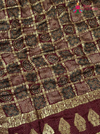 border detail of maroon modal banarasi zari weave gharchola saree