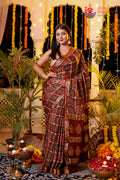 Maroon Modal Banarasi Zari Weave Gharchola Saree for Bridal | Order Online
