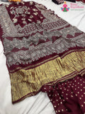 Maroon Pure Modal Silk Ajarakh Print Saree : Quiet Depth