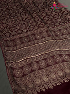 Maroon Modal Ajrakh Print Saree for Festive Celebration | Buy Now