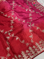 design pattern of rani pure upada silk gota patti saree